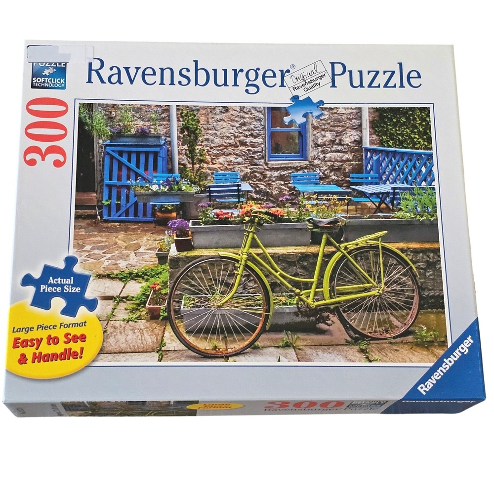 Ravensburger 300 Large Piece Puzzle Vintage Bicycle Courtyard 13 573 8 27x20in